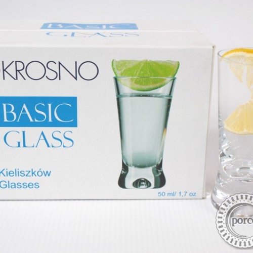KROSNO BASIC GLASS X Kieliszki do wódki 50ml 6szt