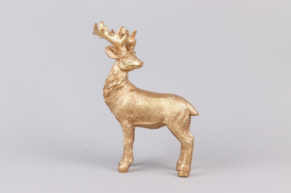 Figurka jeleń świąteczny złoty led 20 cm